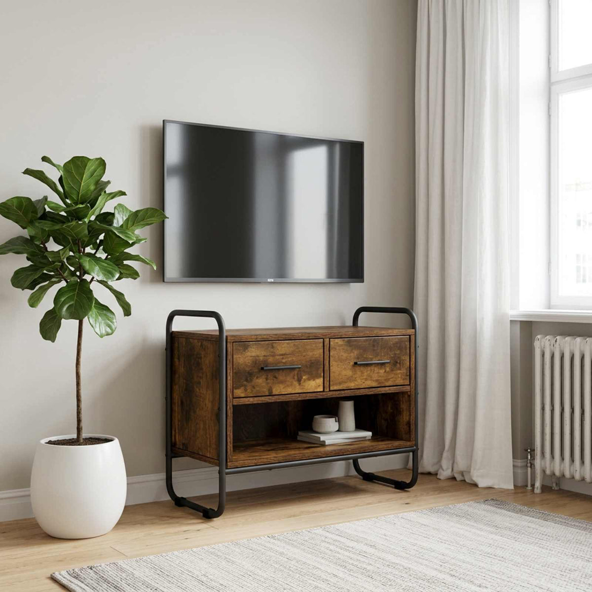 Ντουλάπι TV 60 x 30 x 50 εκ. Καπνισμένο Ξύλο Δρυός - Pakobazaar