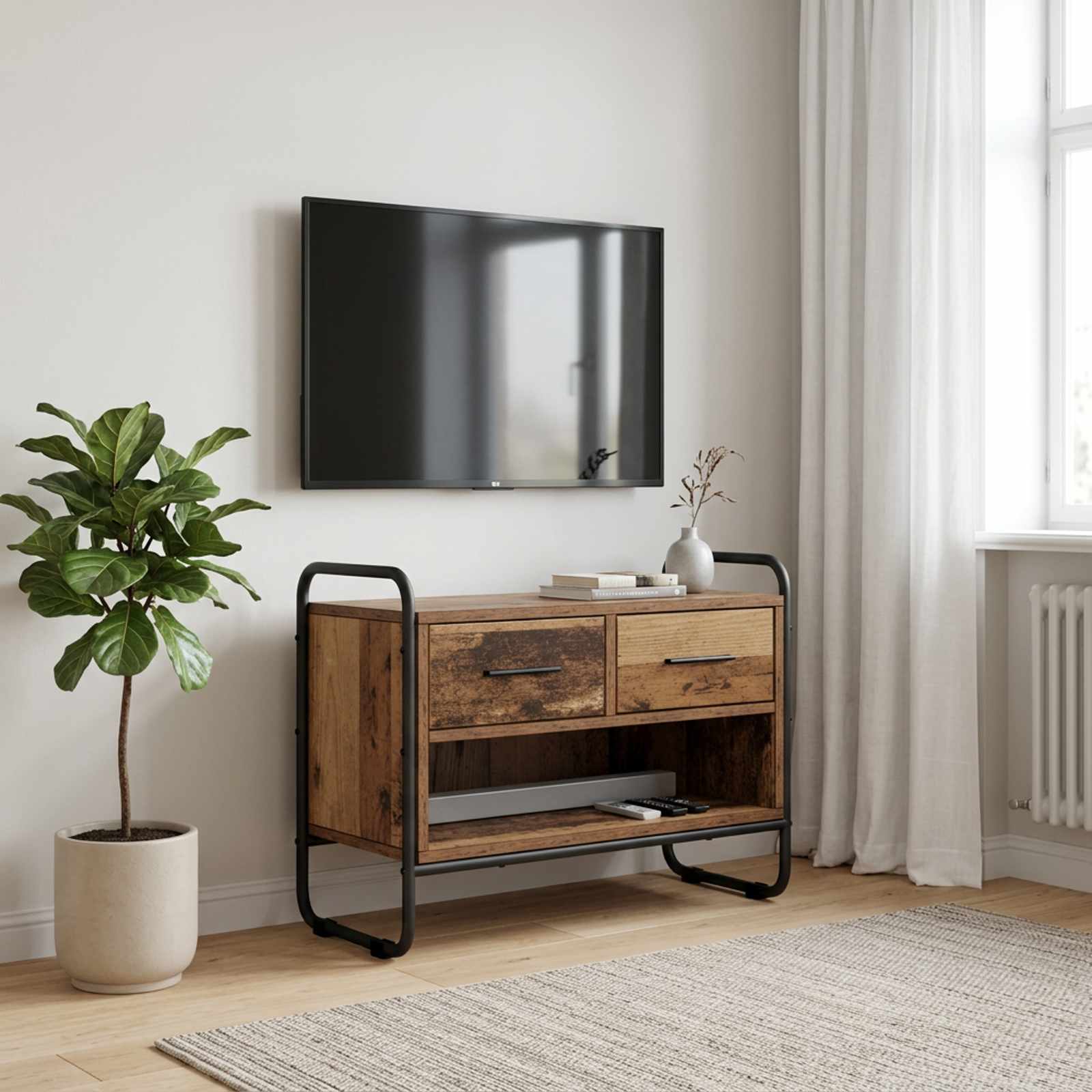 Ντουλάπι TV 60 x 30 x 50 εκ. Παλαιωμένο ξύλο Επεξεργασμένο Ξύλο - Pakobazaar