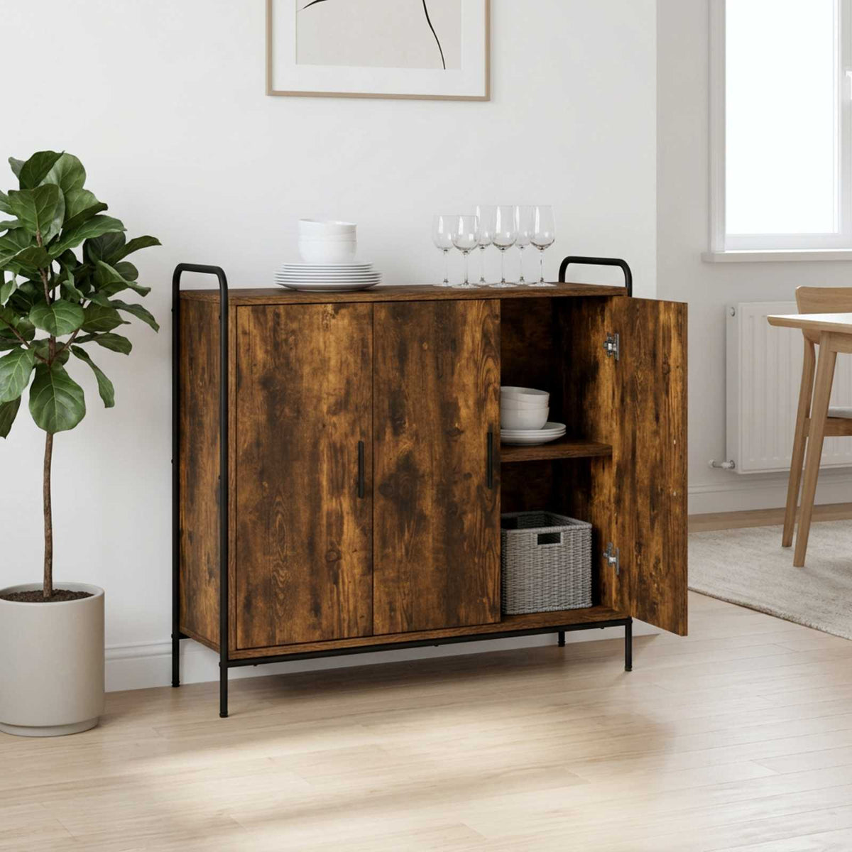 Πλαϊνό γραφείο Καπνισμένο Ξύλο Δρυός 97 x 33 x 81 εκ
