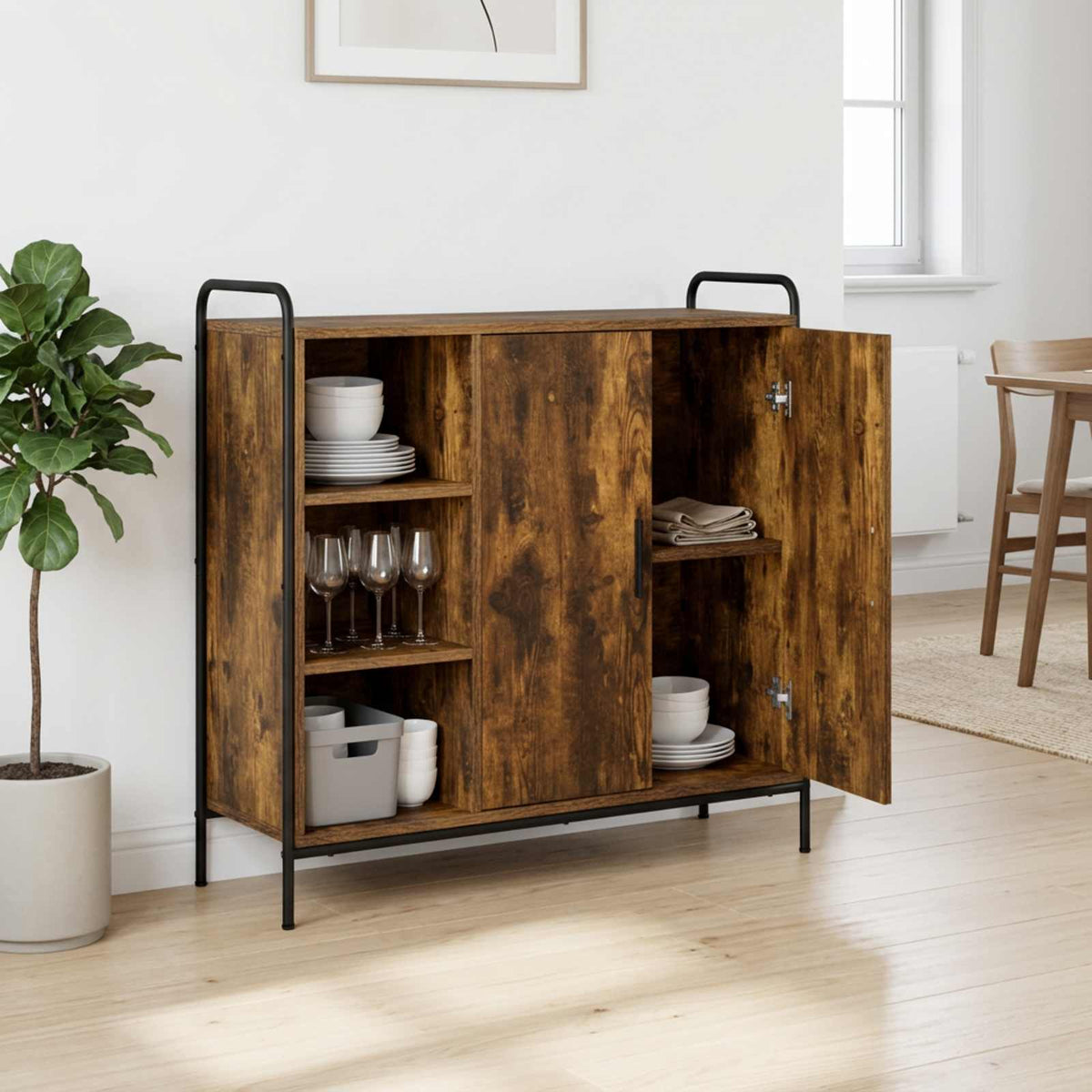 Πλαϊνό γραφείο Καπνισμένο Ξύλο Δρυός 97 x 33 x 81 εκ