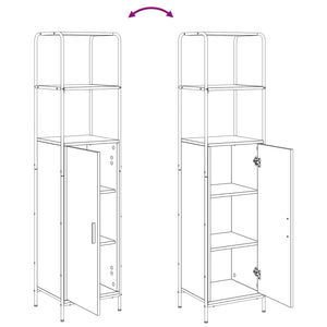 Highboard Μαύρη Δρυς 40 x 33 x 161 εκ Επεξεργασμένο Ξύλο