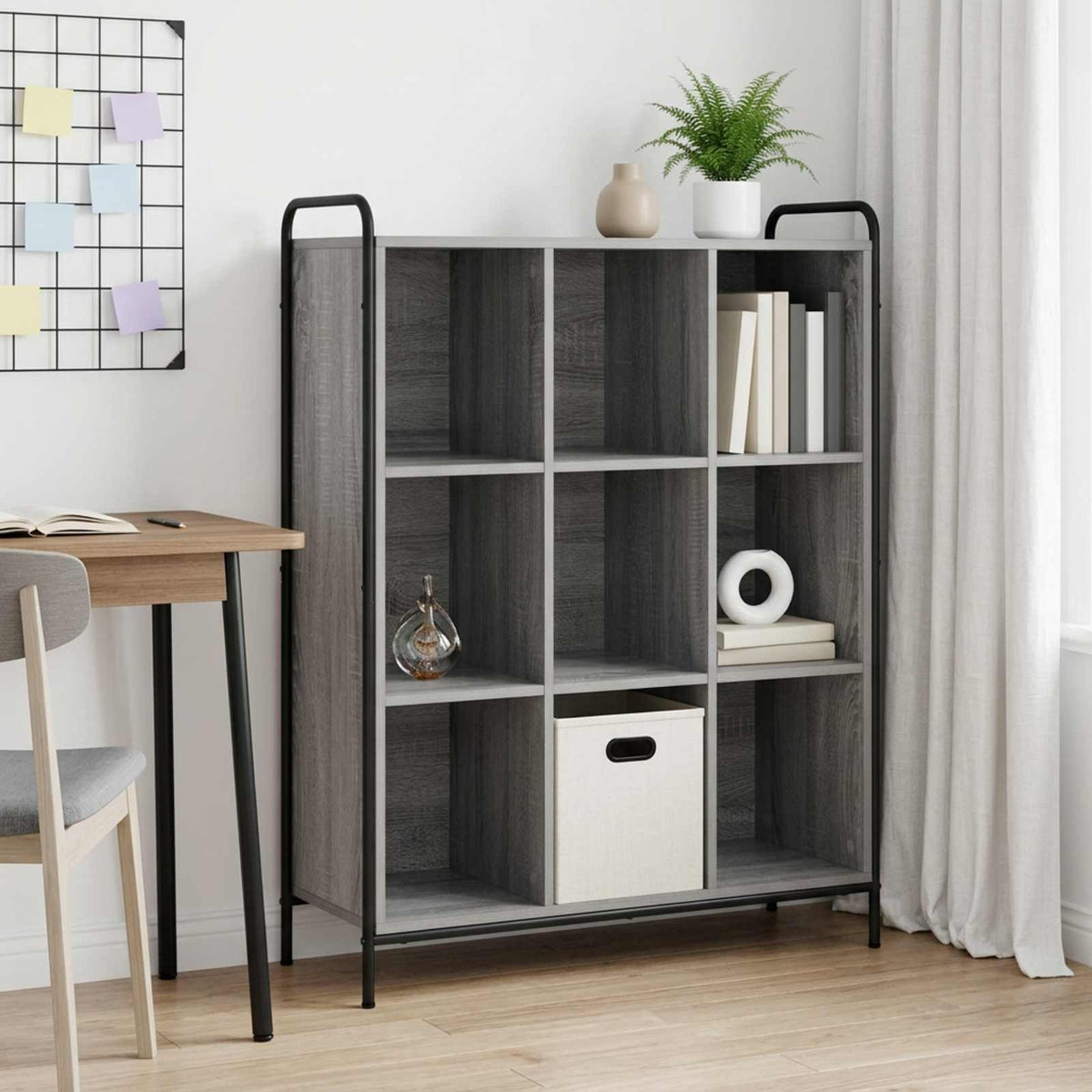 Βιβλιοθήκη 57 x 33 x 111 εκ Επεξεργασμένο Ξύλο Γκρι Sonoma
