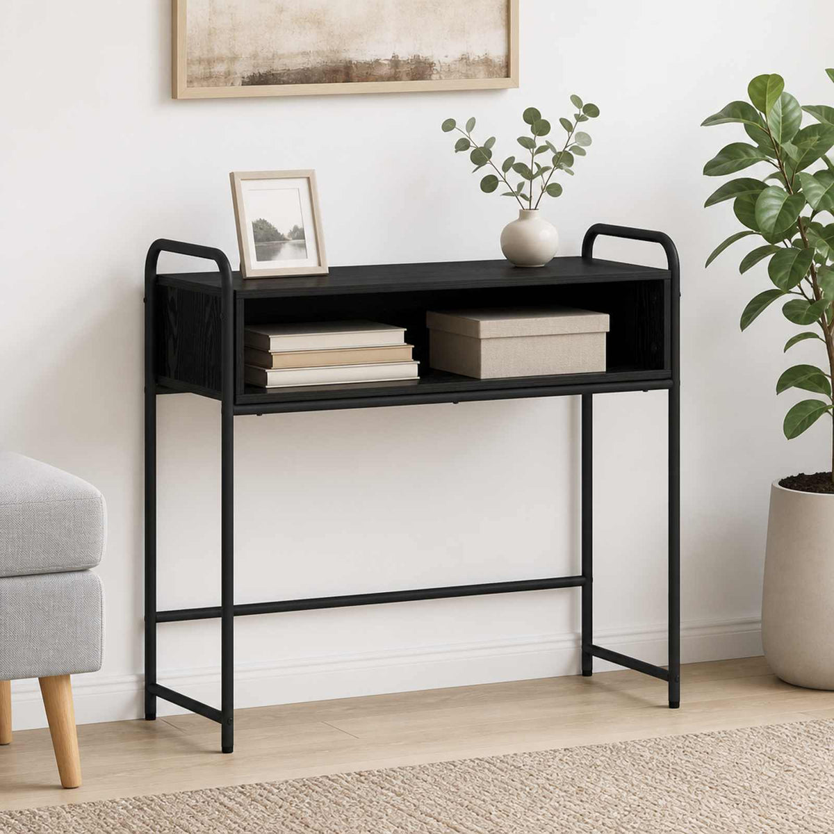 Τραπέζι κονσόλας Μαύρη Δρυς 90 x 33 x 80,5 εκ