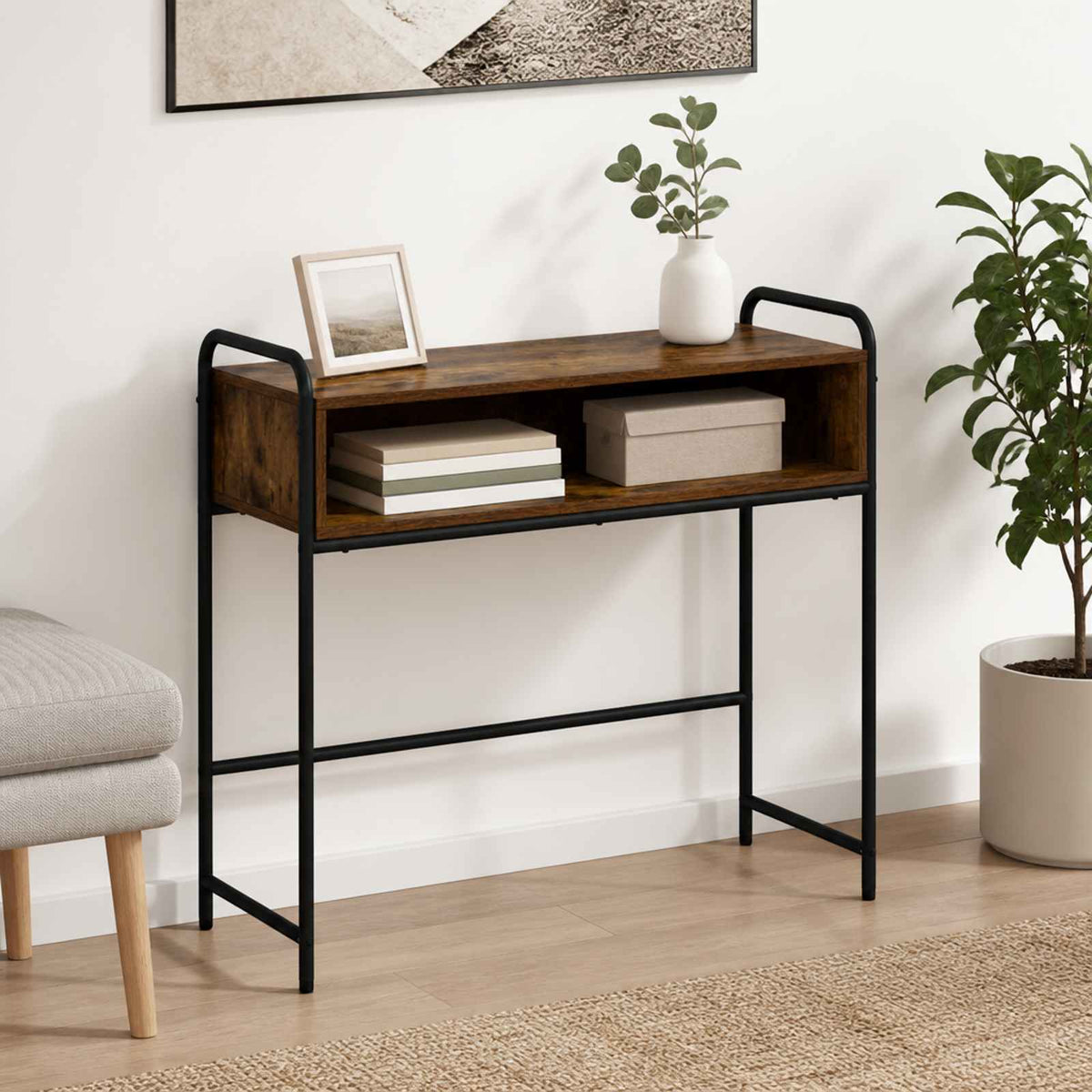 Τραπέζι κονσόλας Καπνισμένο Ξύλο Δρυός 90 x 33 x 80,5 εκ - Pakobazaar