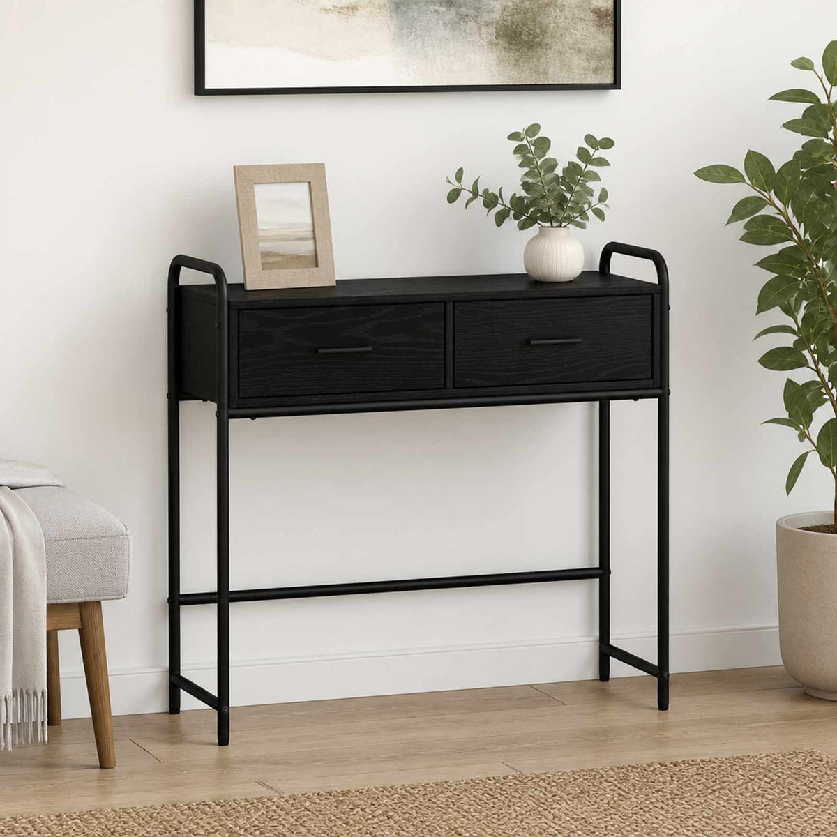 Τραπέζι κονσόλας Μαύρη Δρυς 90 x 33 x 80,5 εκ
