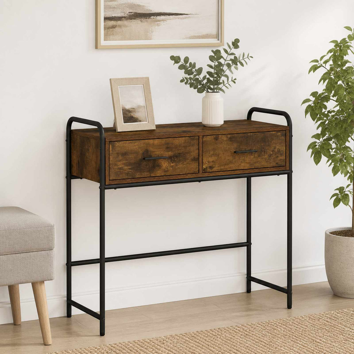 Τραπέζι κονσόλας Καπνισμένο Ξύλο Δρυός 90 x 33 x 80,5 εκ