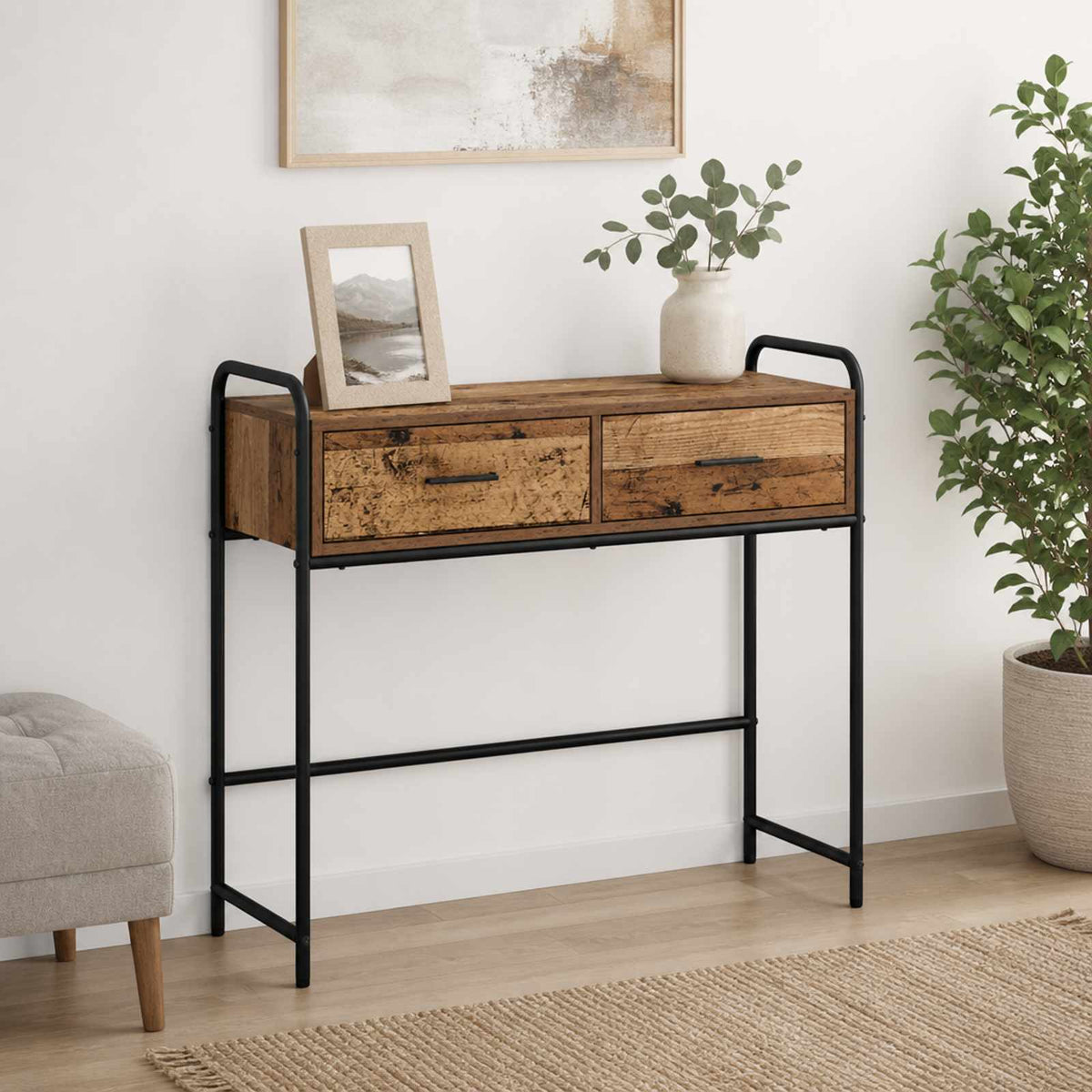 Τραπέζι κονσόλας Παλαιωμένο ξύλο 90 x 33 x 80,5 εκ