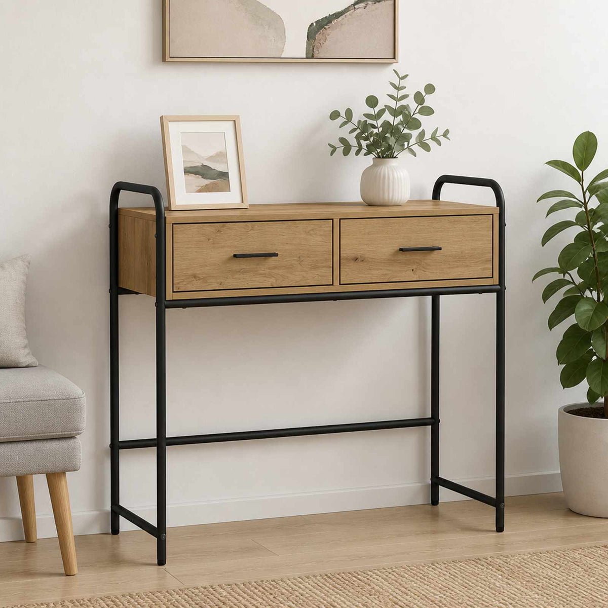 Τραπέζι κονσόλας Artisan Δρυς 90 x 33 x 80,5 εκ