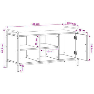 Ντουλάπα Παπουτσιών 100 x 39,5 x 55,5 εκ. Επεξεργασμένο Ξύλο - Pakobazaar