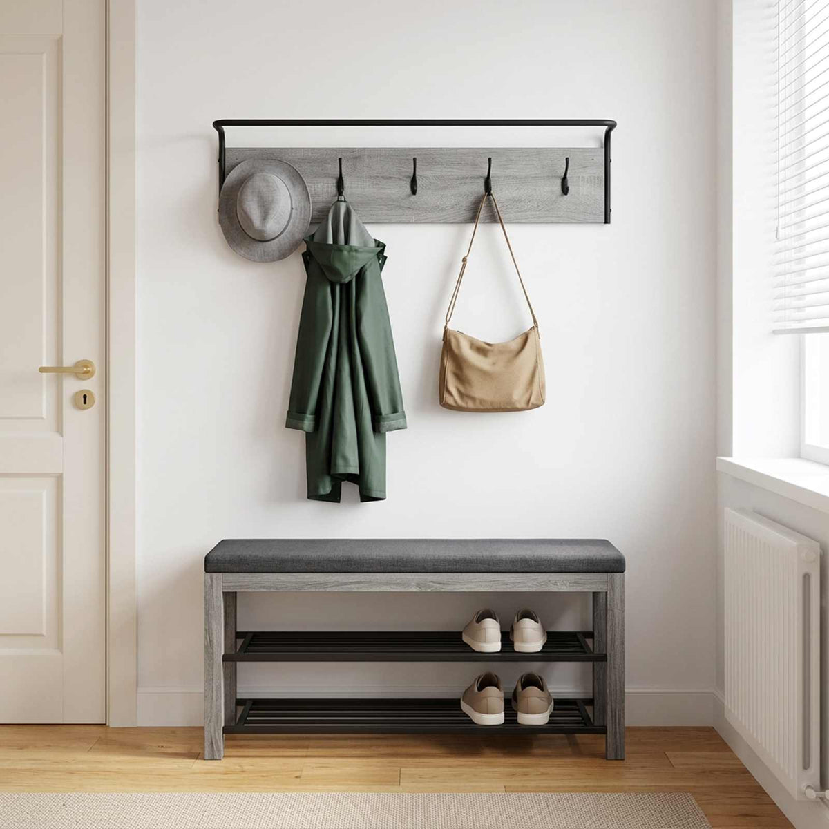 Κρεμάστρα Γκρι Sonoma 100 x 30 x 25 cm Επεξεργασμένο Ξύλο