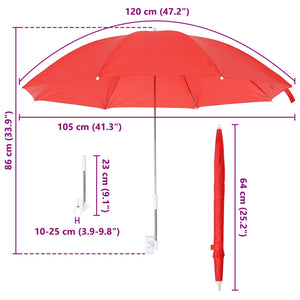 Ομπρέλα με κλιπ 2 pcs Κόκκινο τούβλο Ø 105 x 86 εκ - Pakobazaar