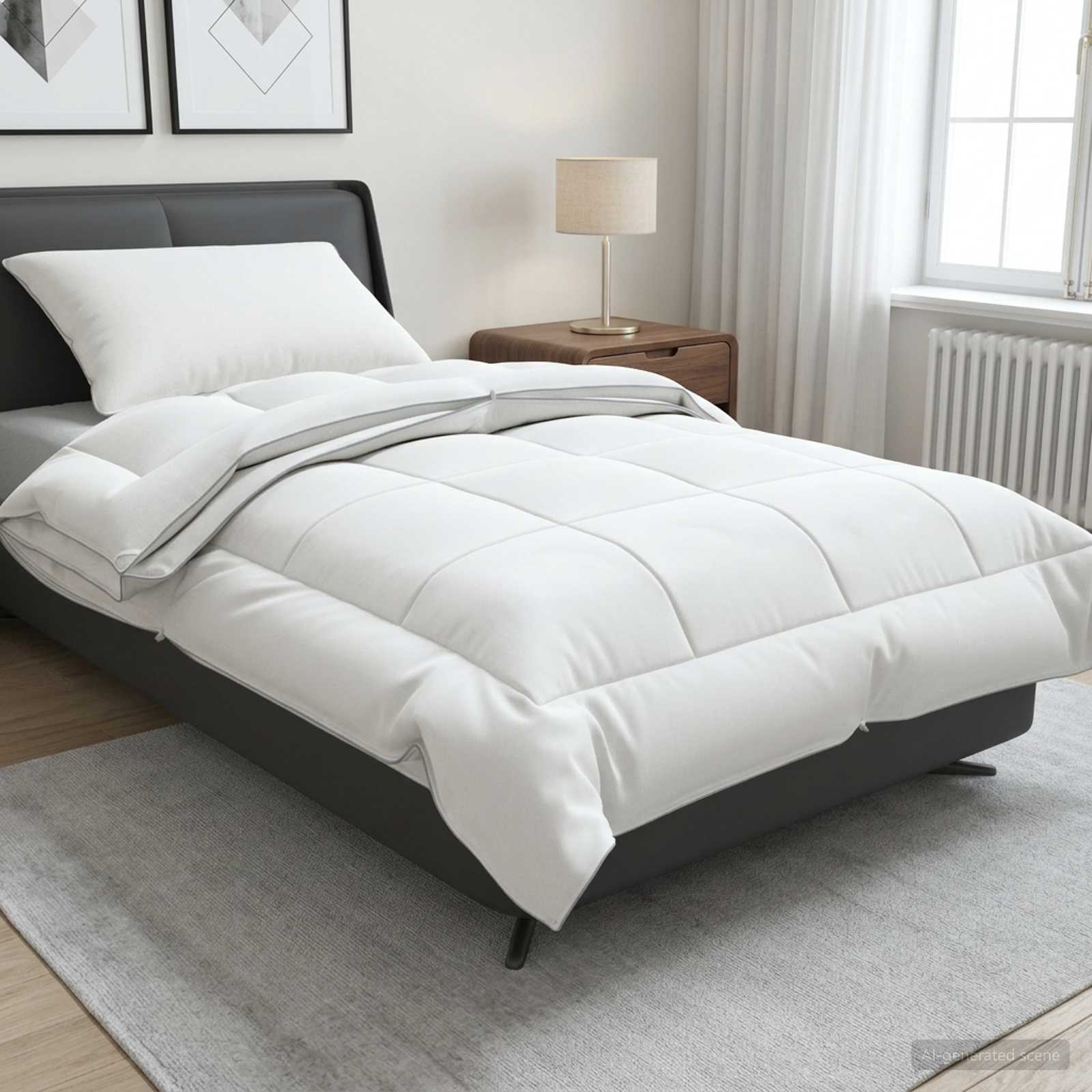 Πάπλωμα TRIER 140x220εκ 4 Εποχές 140+220GSM Λευκό Σχέδιο 2 σε 1 - Pakobazaar