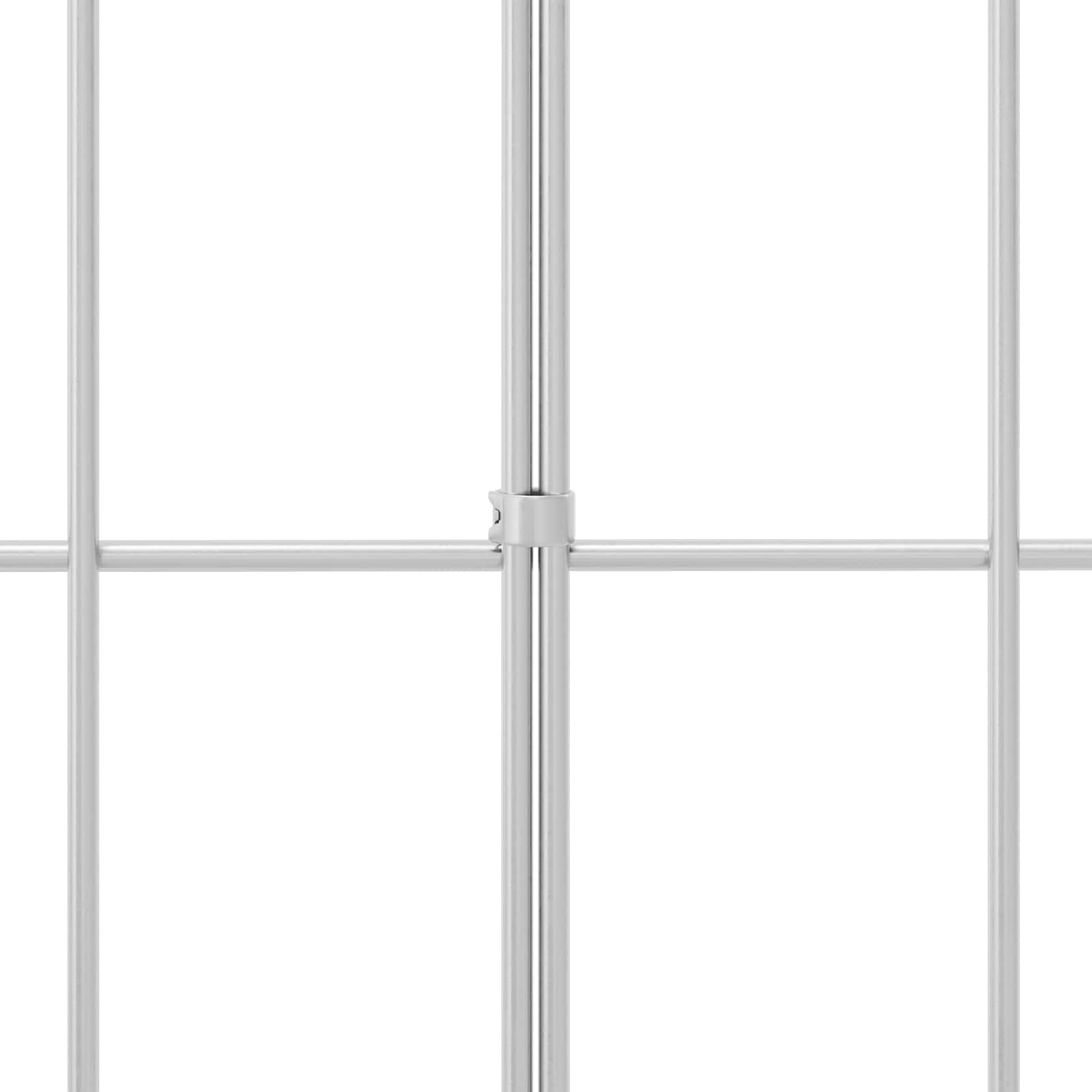 Πάνελ Φράχτη Κήπου 24 pcs Γαλβανισμένος Χάλυβας Ασημί