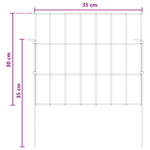 Περίφραξη Κήπου με Στήλες 48 pcs 35 x 30 εκ. Mesh Ασημί - Pakobazaar