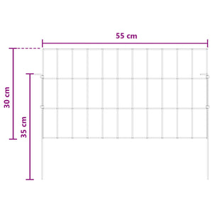 Περίφραξη Κήπου με Στήλες 12 pcs 55 x 30 εκ. Mesh Ασημί - Pakobazaar