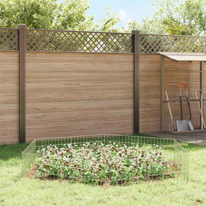 Περίφραξη Κήπου με Στήλες 48 pcs 55 x 30 εκ. Mesh Ασημί - Pakobazaar