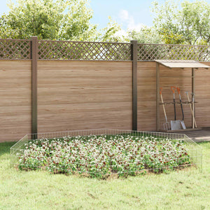 Περίφραξη Κήπου με Στήλες 12 pcs 75 x 30 εκ. Mesh Ασημί - Pakobazaar