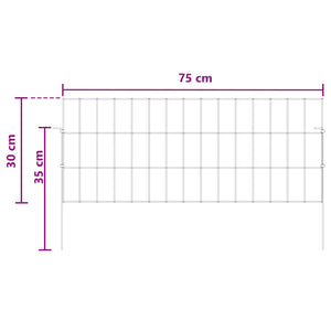 Περίφραξη Κήπου με Στήλες 24 pcs 75 x 30 εκ. Mesh Ασημί - Pakobazaar