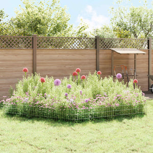 Περίφραξη Κήπου με Στήλες 12 pcs 95 x 30 εκ. Mesh Ασημί - Pakobazaar