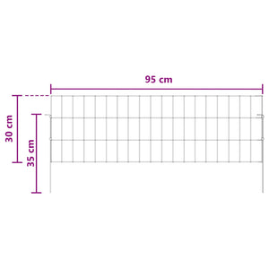 Περίφραξη Κήπου με Στήλες 24 pcs 95 x 30 εκ. Mesh Ασημί - Pakobazaar