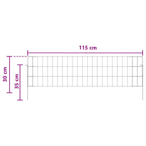 Περίφραξη Κήπου με Στήλες 12 pcs 115 x 30 εκ Mesh Ασημί - Pakobazaar