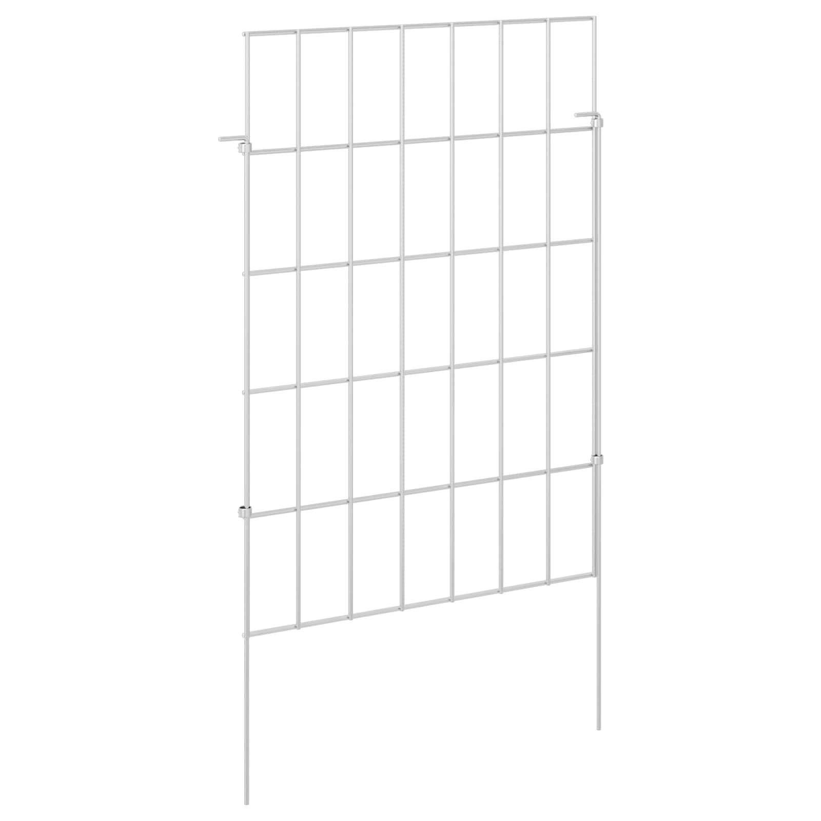 Περίφραξη Κήπου με Στήλες 12 pcs 35 x 50 εκ. Mesh Ασημί