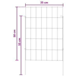 Περίφραξη Κήπου με Στήλες 24 pcs 35 x 50 εκ. Mesh Ασημί - Pakobazaar