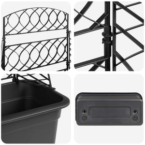 Πλέγμα γλάστρας Ανθρακί 58 x 29 x 78 εκ. PP - Pakobazaar
