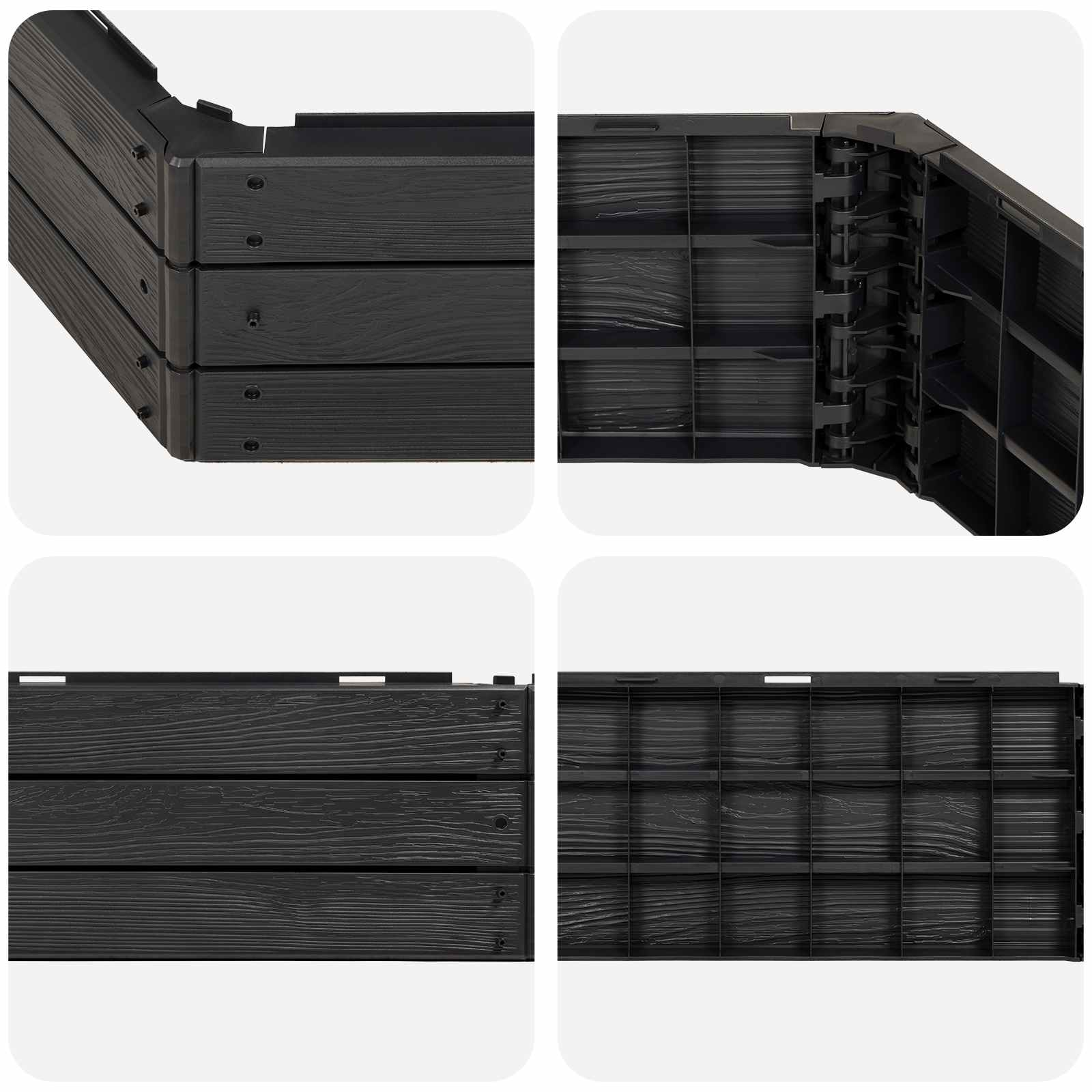 Ανεβασμένο Κρεβάτι Μαύρο 148 x 129 x 25 εκ PP
