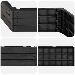 Ανεβασμένο Κρεβάτι Μαύρο 148 x 129 x 25 εκ PP - Pakobazaar