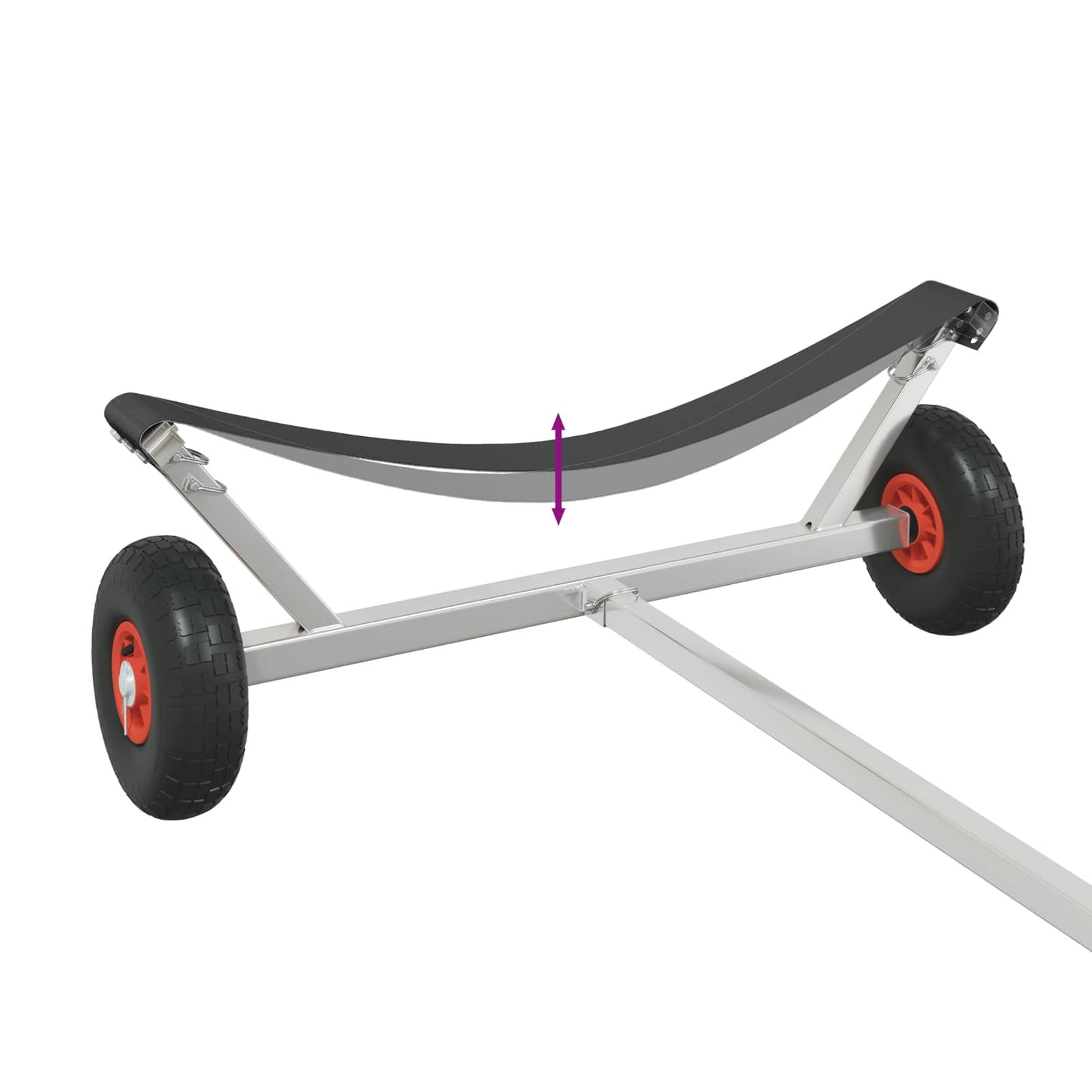 Ρυθμιζόμενο τρέιλερ σκάφους με πνευματικά ελαστικά Ασημί - Pakobazaar
