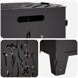 Φωτιά Μαύρο 47 x 38 x 75 εκ. Ατσάλι - Pakobazaar