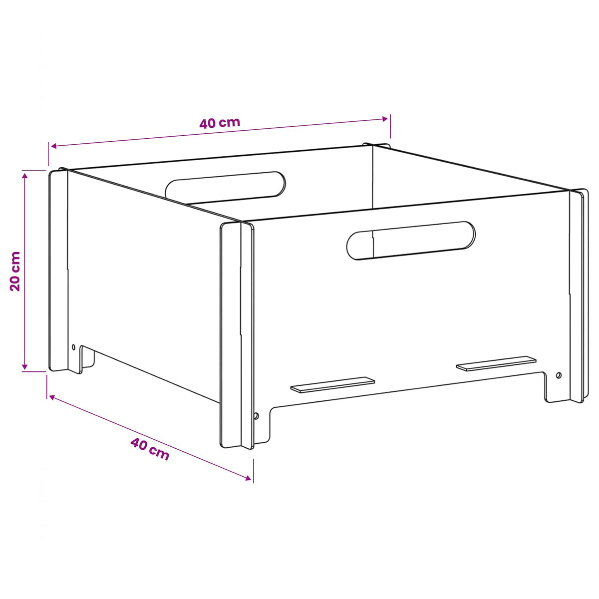 Φωτιά Μαύρο 40 x 40 x 20 cm Ατσάλι
