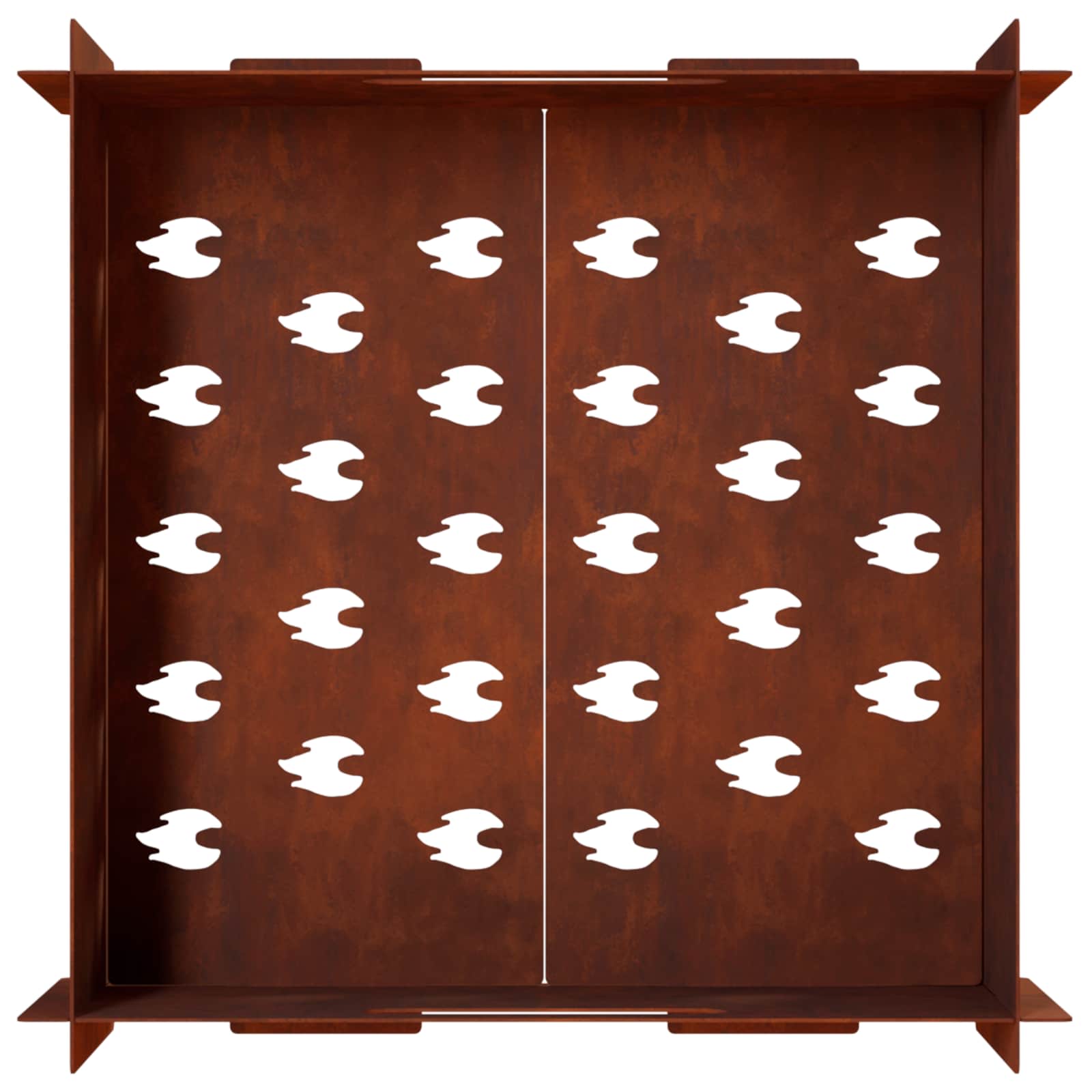 Φωτιά Σκ rusty 40 x 40 x 20 cm Ατσάλι Σκληρυθέν στον Αέρα - Pakobazaar
