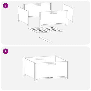 Φωτιά Μαύρο 60 x 60 x 30 cm Ατσάλι