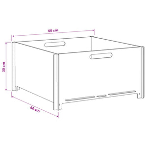 Φωτιά Μαύρο 60 x 60 x 30 cm Ατσάλι