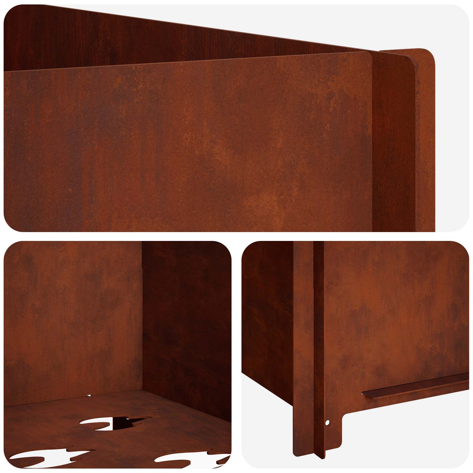Φωτιά Σκ rusty 60 x 60 x 30 cm Ατσάλι Σκληρυθέν στον Αέρα - Pakobazaar