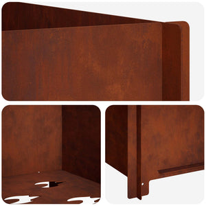 Φωτιά Σκ rusty 60 x 60 x 30 cm Ατσάλι Σκληρυθέν στον Αέρα - Pakobazaar