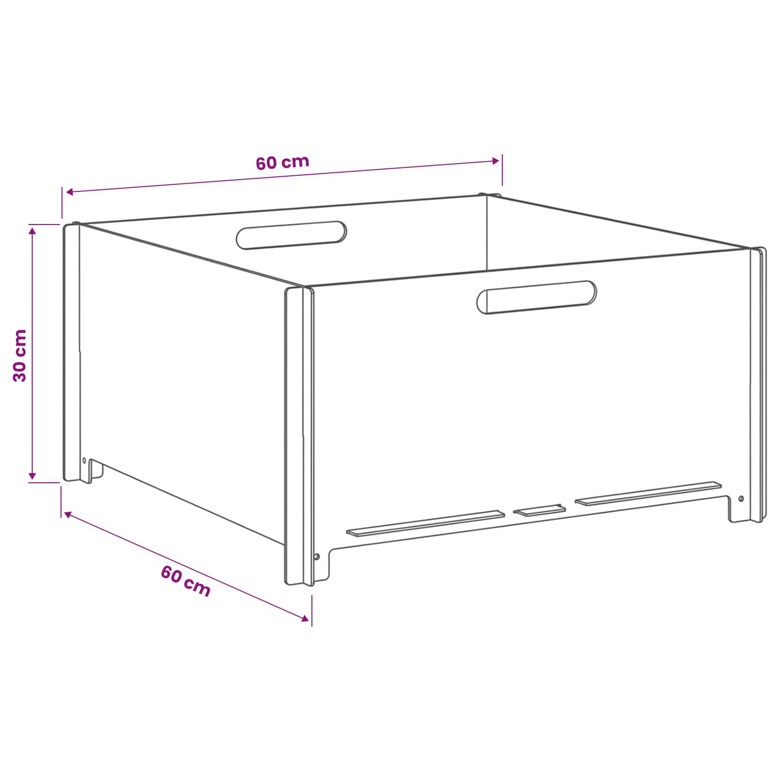 Φωτιά Σκ rusty 60 x 60 x 30 cm Ατσάλι Σκληρυθέν στον Αέρα - Pakobazaar