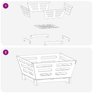 Φωτιά Μαύρο 40 x 40 x 20 cm Ατσάλι