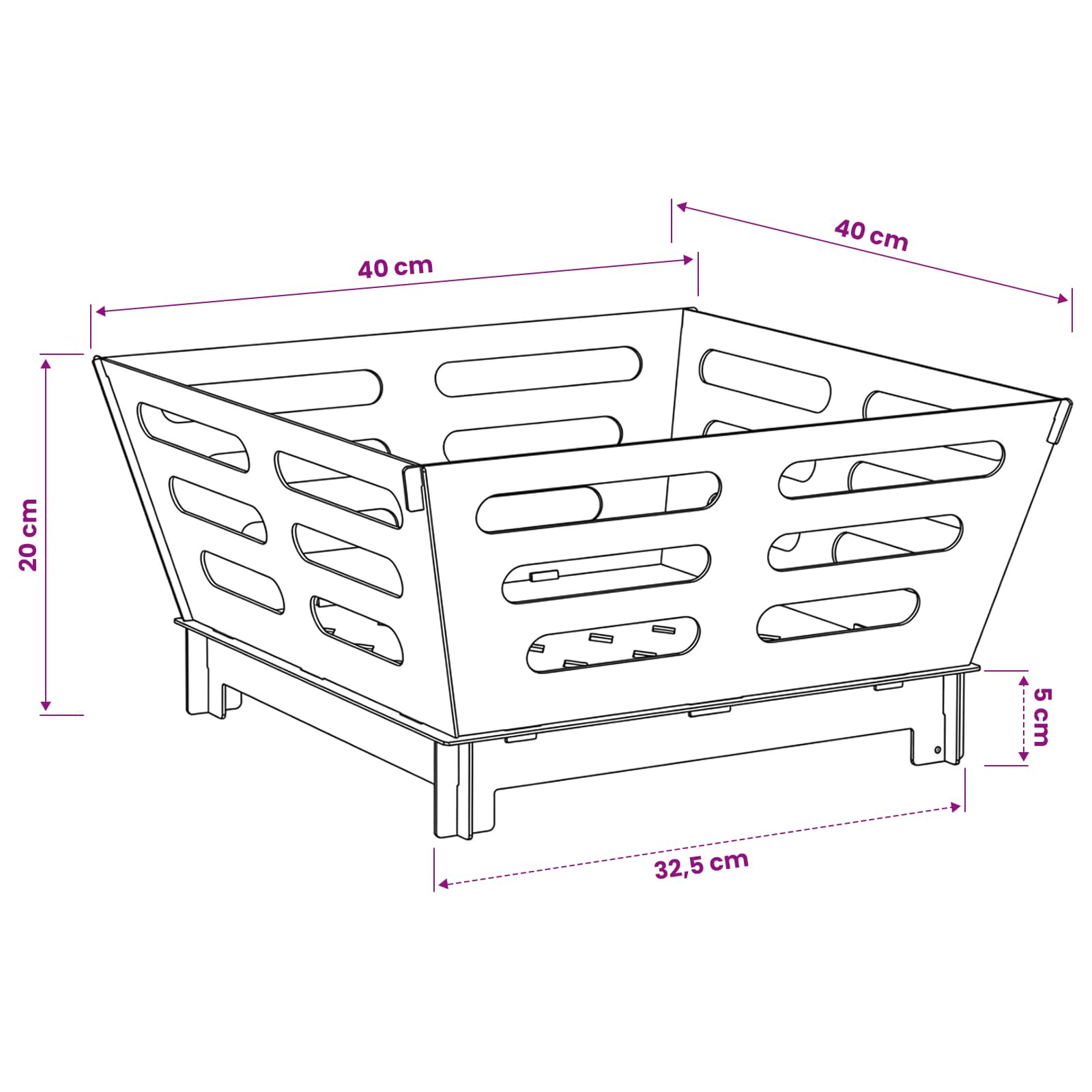 Φωτιά Σκ rusty 40 x 40 x 20 cm Ατσάλι Σκληρυθέν στον Αέρα
