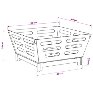 Φωτιά Μαύρο 60 x 60 x 30 cm Ατσάλι