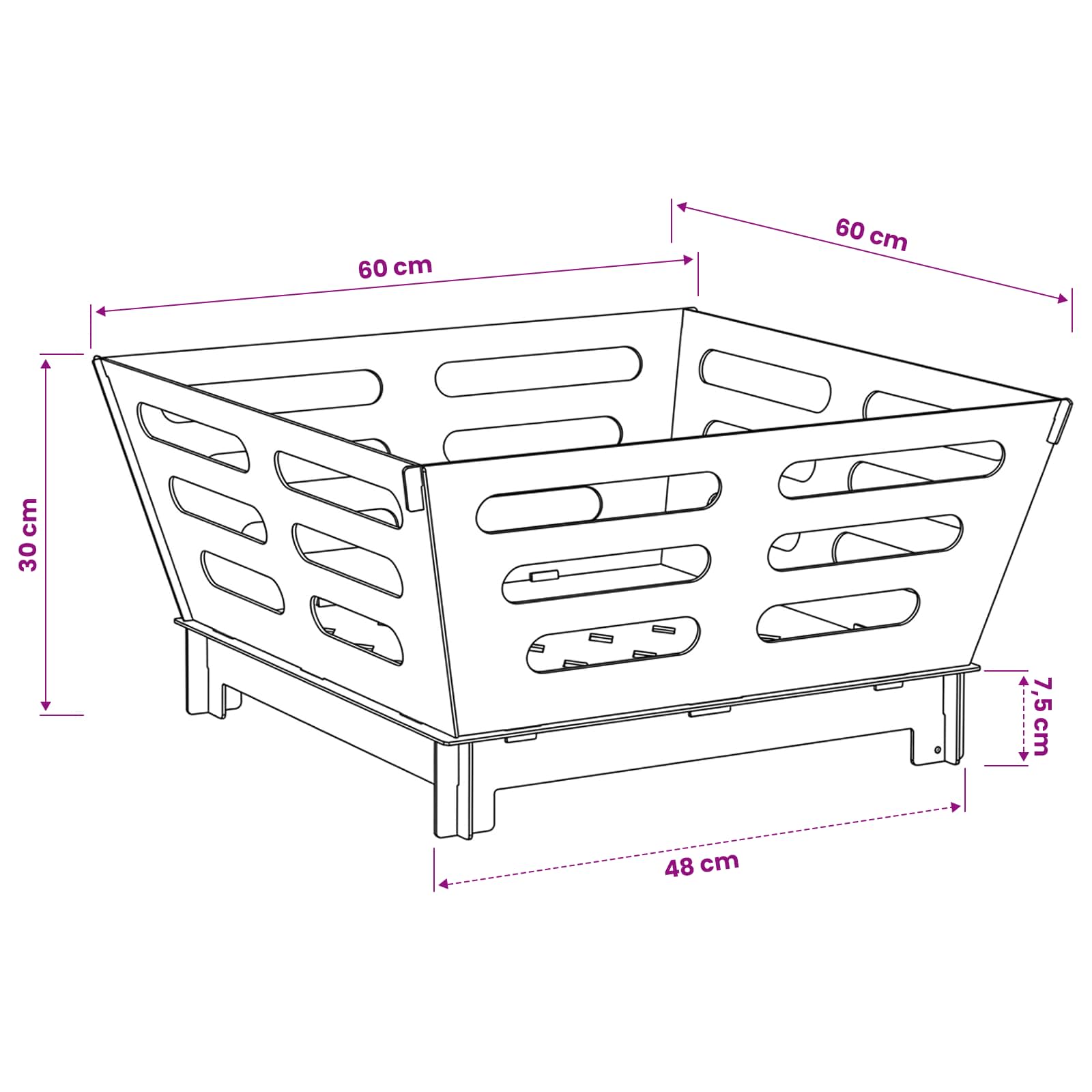 Φωτιά Σκ rusty 60 x 60 x 30 cm Ατσάλι Σκληρυθέν στον Αέρα - Pakobazaar
