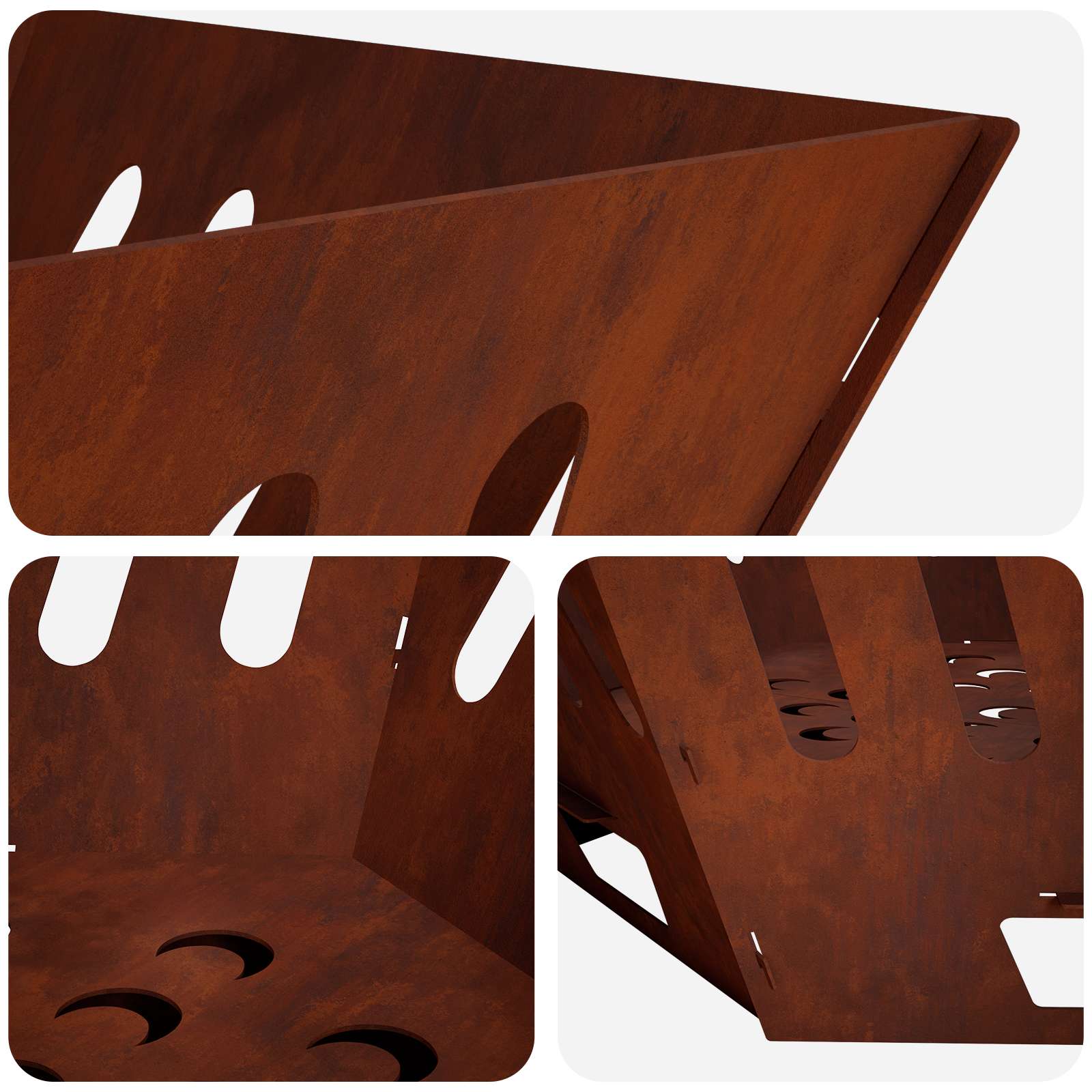 Φωτιά Σκ rusty 60 x 60 x 23 εκ Ατσάλι Σκληρυθέν στον Αέρα