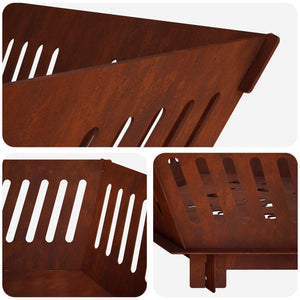 Φωτιά Σκ rusty 60 x 60 x 18 εκ Ατσάλι Σκληρυθέν στον Αέρα
