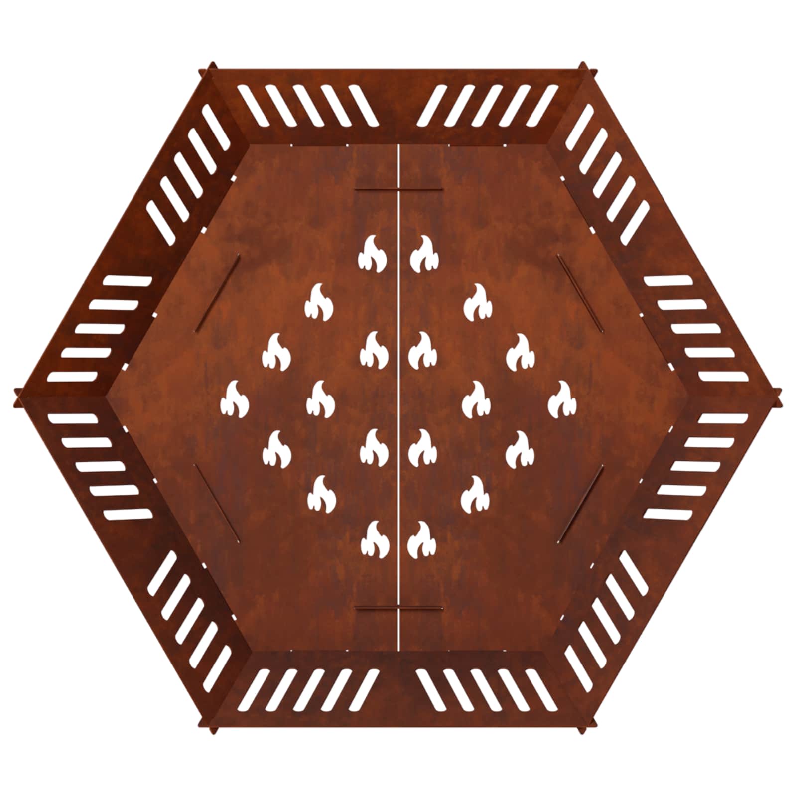 Φωτιά Σκ rusty 60 x 60 x 18 εκ Ατσάλι Σκληρυθέν στον Αέρα