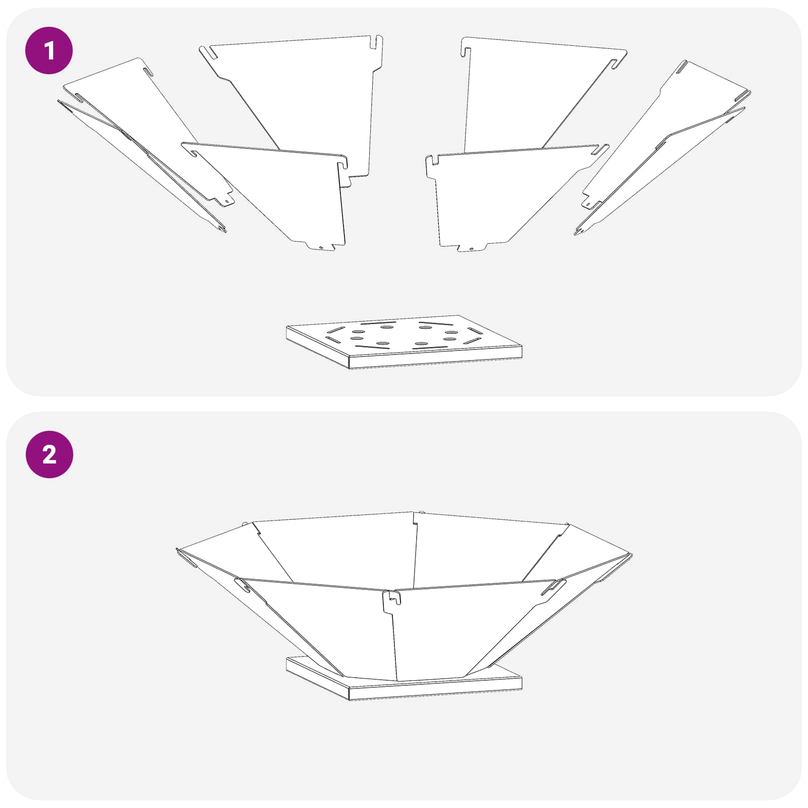 Φωτιά Μαύρο 50 x 50 x 15,5 εκ. Ατσάλι - Pakobazaar