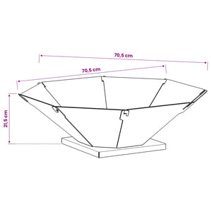 Φωτιά Μαύρο 70,5 x 70,5 x 21,5 εκ. Ατσάλι