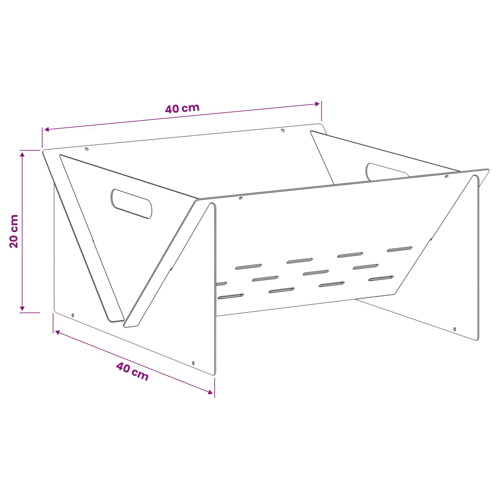 Φωτιά Σκ rusty 40 x 40 x 20 cm Ατσάλι Σκληρυθέν στον Αέρα - Pakobazaar