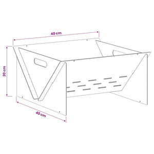 Φωτιά Σκ rusty 40 x 40 x 20 cm Ατσάλι Σκληρυθέν στον Αέρα - Pakobazaar